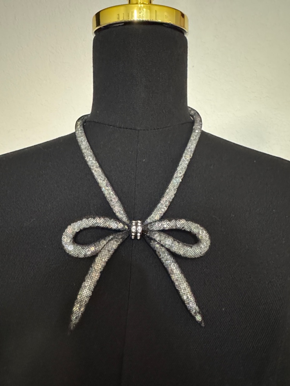 Betsey Johnson Sparkle Bow Tie Necklace